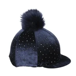 Shires Cap Cover Velvet Sparkle Navy