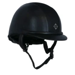 Charles Owen Cap AYR8 PLUS Leather Look Black 56cm