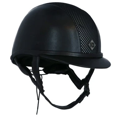 Charles Owen Cap AYR8 PLUS Leather Look Black/Silver 3 Charles Owen Cap AYR8 PLUS Leather Look Black/Silver