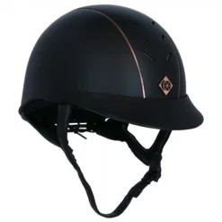 Charles Owen Cap AyrBrush Round Black/Rose Gold 59cm R
