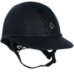 Charles Owen Cap SP8 Plus Leather Look Sparkly Navy 58