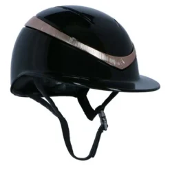 Charles Owen Cap Halo Luxe Zwart/Rosegold Gloss