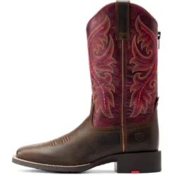 Ariat Westernlaarzen Round Up Back Zip Dames Worn Mocha/Rasberry -Aanbiedingen Ruiter Set Winkel ariat s23 wms west 10044433 side.53c796