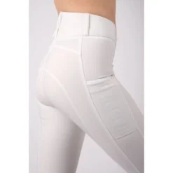 Montar Rijbroek Highwaist Thigh Pocket Full Grip Wit