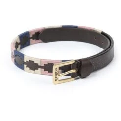 Aubrion Riem Skinny Polo Navy/Roze/Naturel 60cm